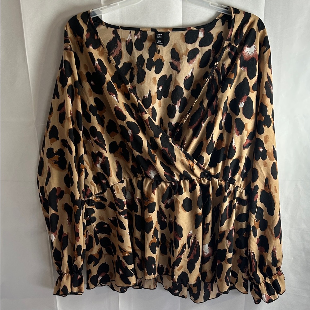 H&M Leopard Print V-Neck Blouse